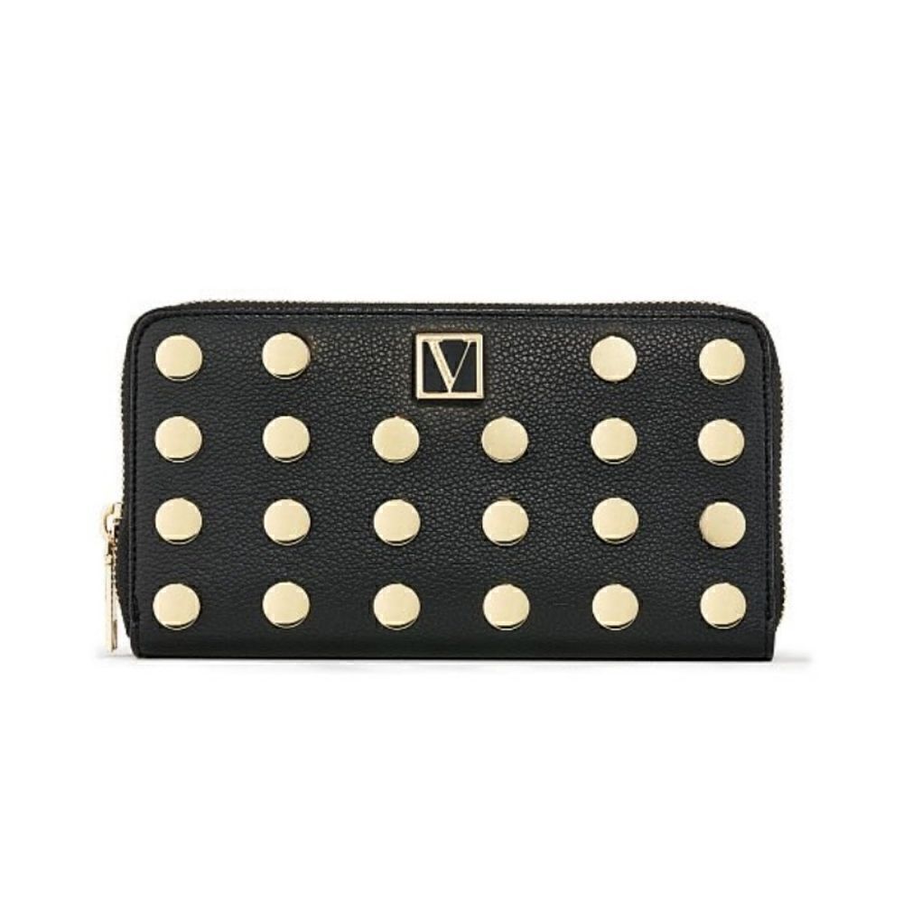 Victoria's Secret black gold leather wallet - Picture 1 of 4